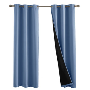 Chambray Blue Blackout Window Curtains