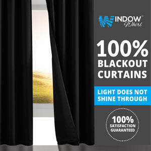 Midnight Black Blackout Window Curtains