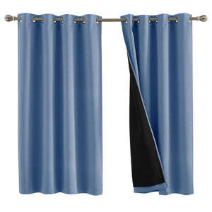 Chambray Blue Blackout Window Curtains